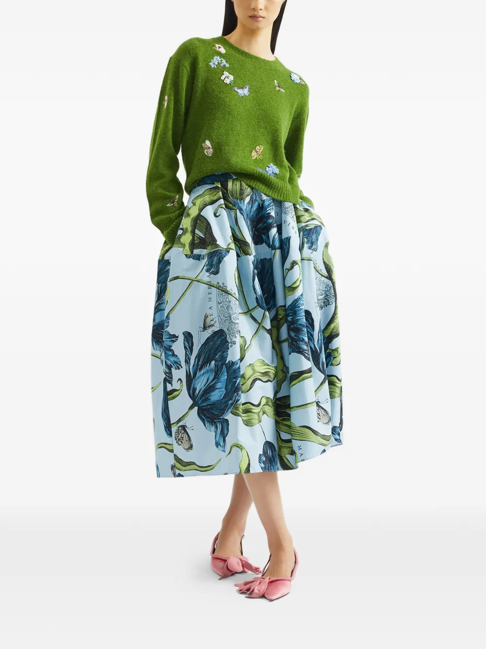 Erdem Embellished Crew-neck Sweater - Green 