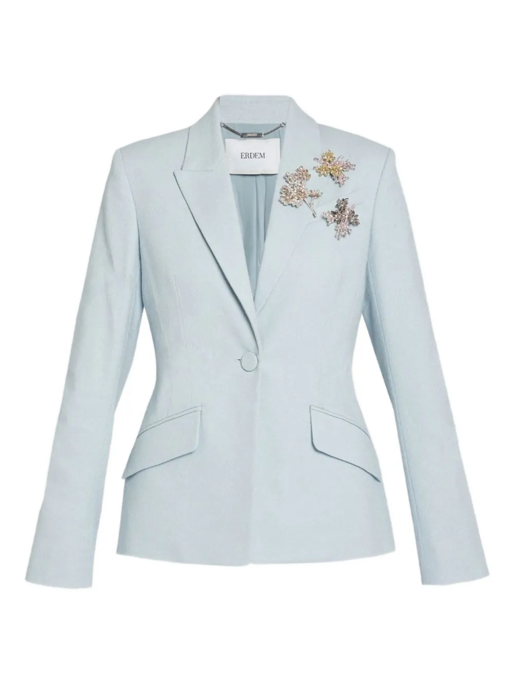 ERDEM Blazer monopetto con decorazione - Blu