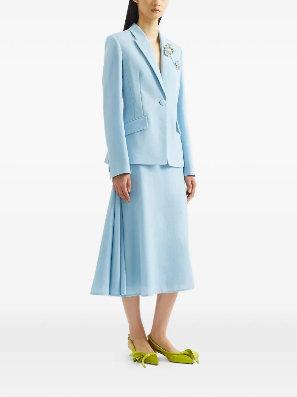  Erdem Embellished Single-breasted Blazer - Blue 