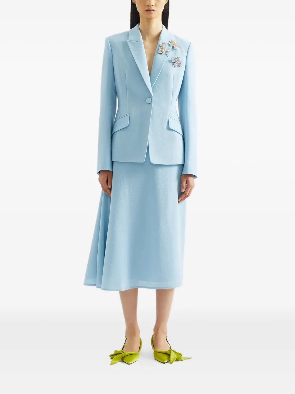  Erdem Embellished Single-breasted Blazer - Blue 