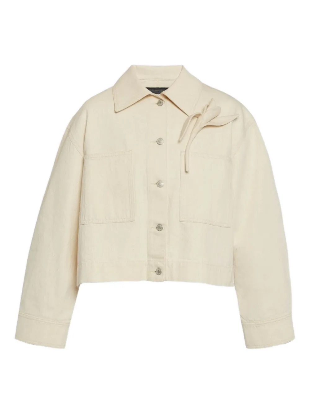 ERDEM Giacca denim crop con applicazione a fiori - Toni neutri