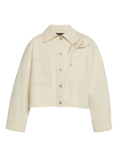 ERDEM floral-appliqué cropped denim jacket