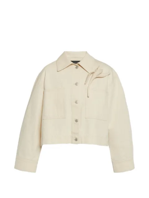 ERDEM floral-appliqué cropped denim jacket