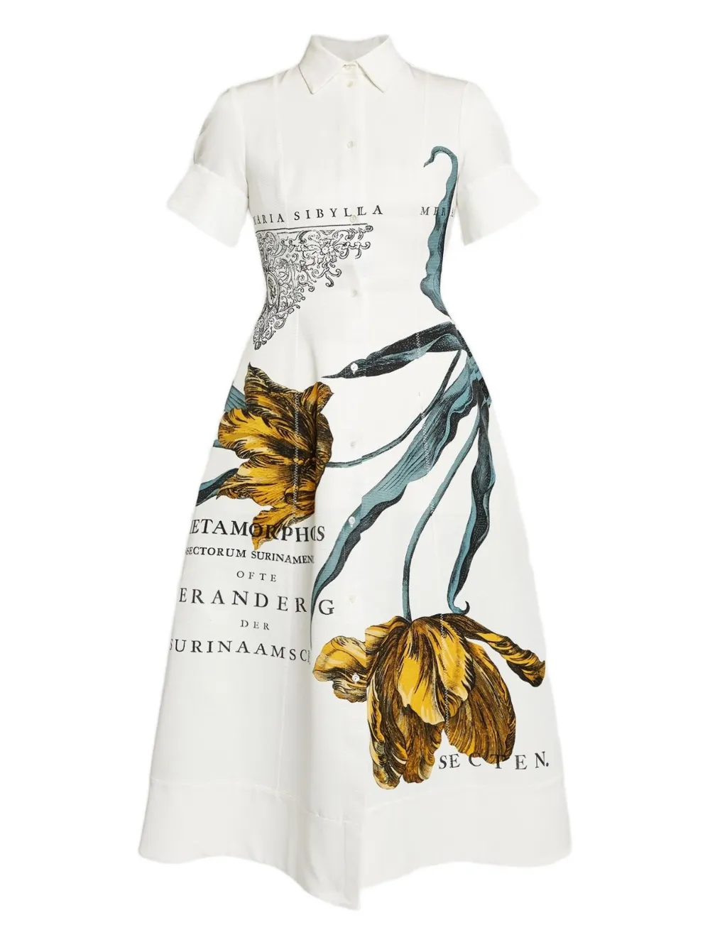 ERDEM Chemisier midi a fiori - Bianco