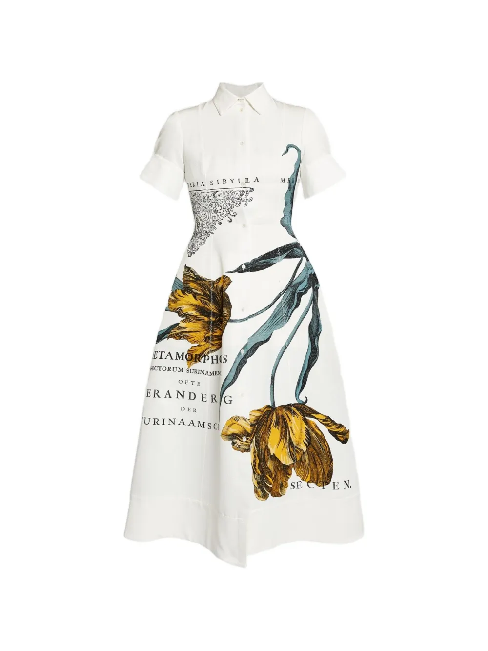 ERDEM Chemisier midi a fiori - Bianco