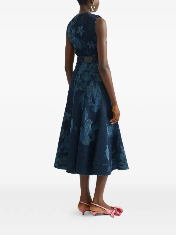 white christmas dresses Indigo Denim Short Sleeve Midi Dress