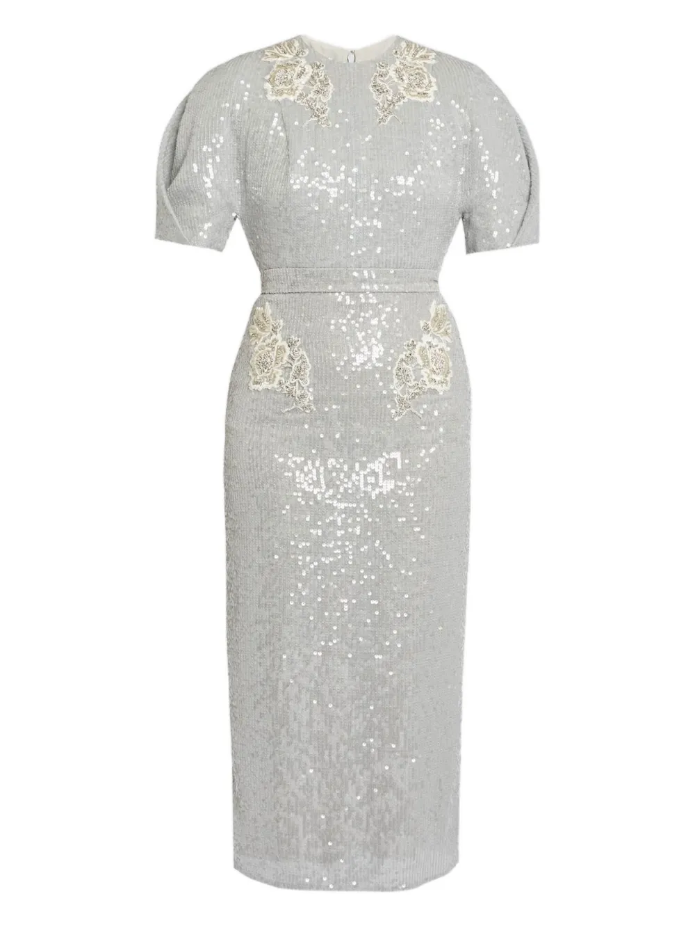 ERDEM Abito midi girocollo - Grigio