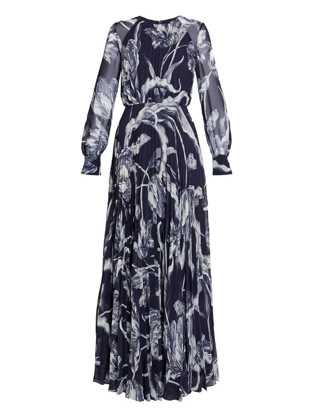 ERDEM floral-print long-sleeve maxi dress - Blu