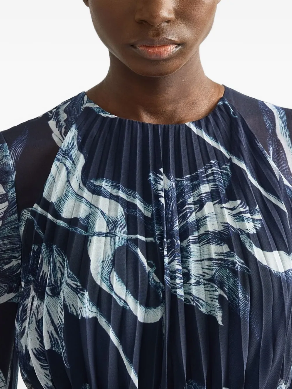 ERDEM Maxi-jurk met bloemenprint Blauw