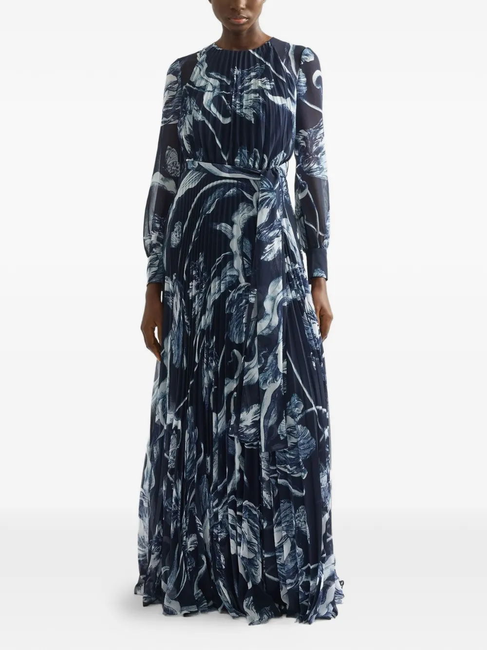 ERDEM Maxi-jurk met bloemenprint Blauw