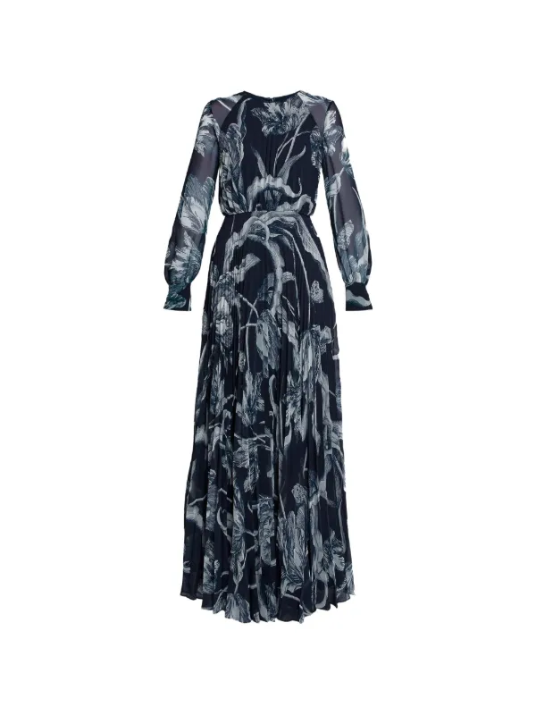 erdem dress blue Dream Blue Long Sleeve Shirt Dress