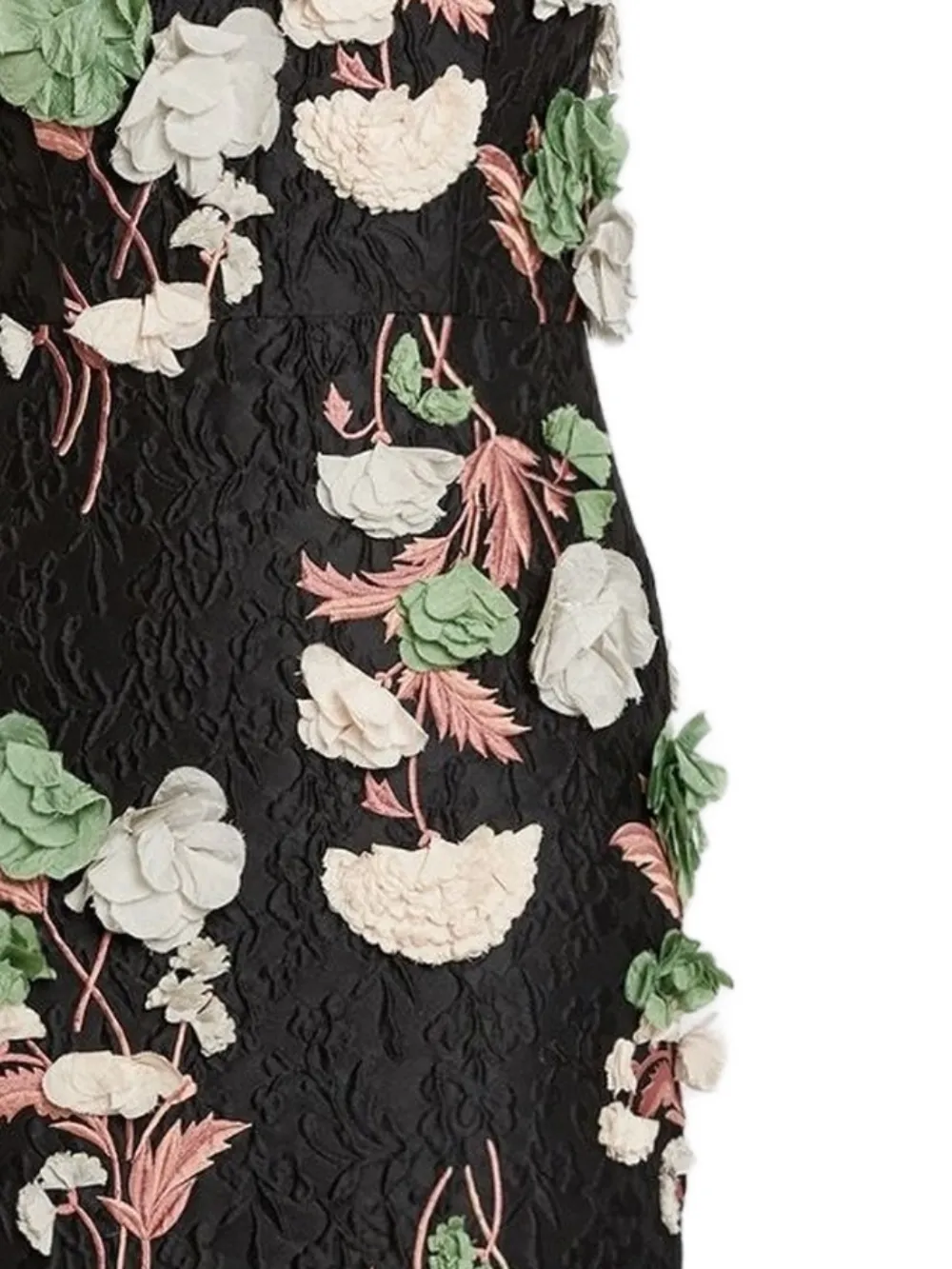 ERDEM Midi-jurk met geborduurde bloemen - Zwart