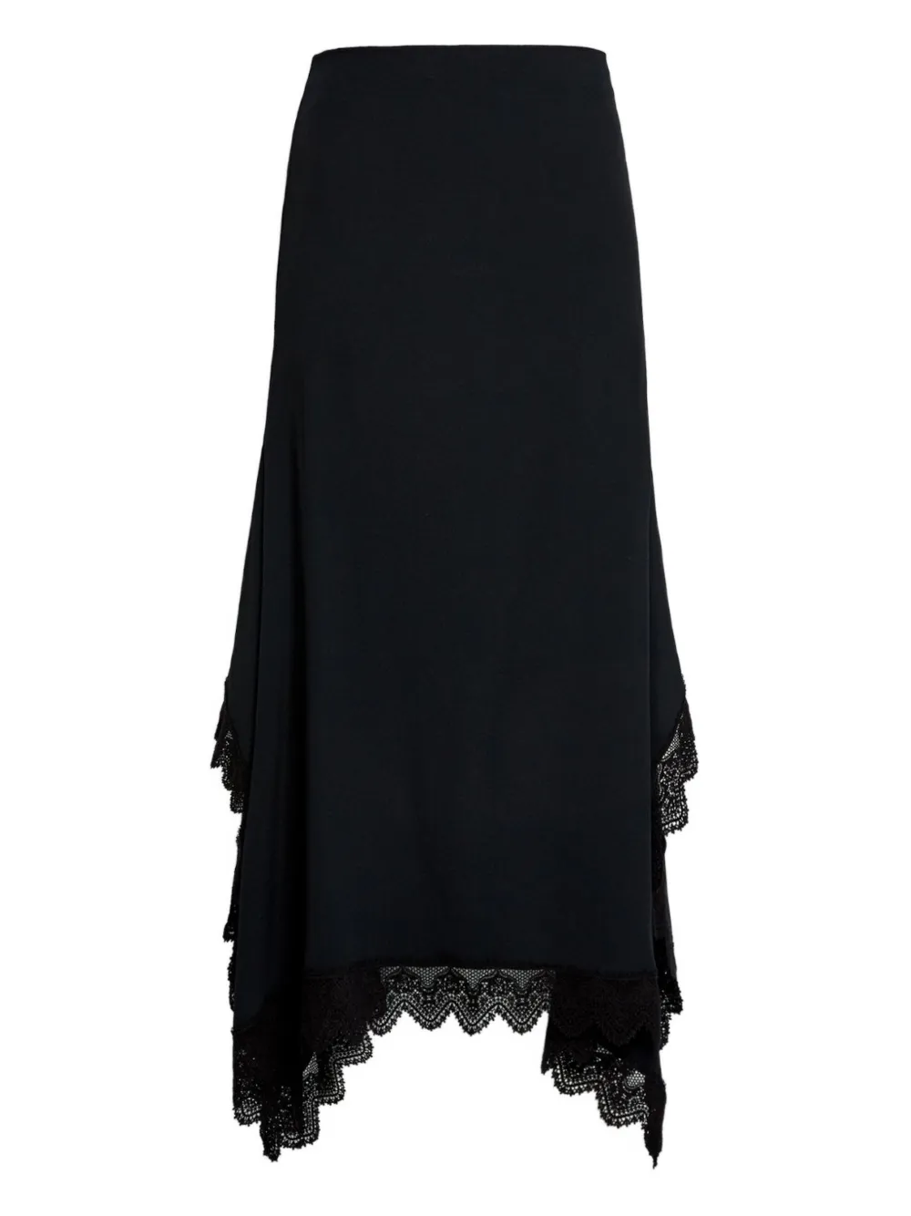 Erdem Cady Lace-trim Midi Skirt In Black
