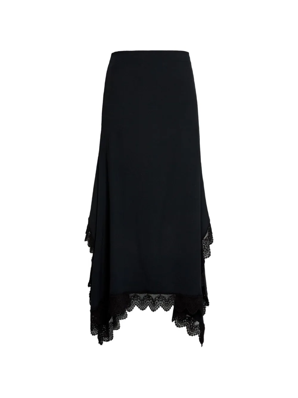 ERDEM Cady lace-trim midi skirt - Nero