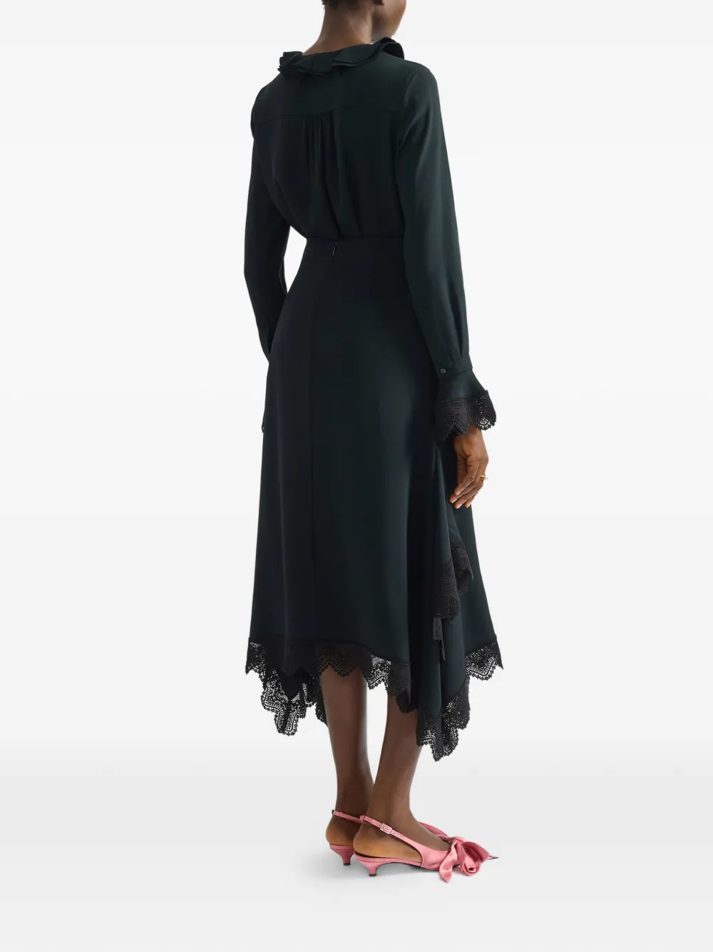 ERDEM Cady midi-rok met kanten afwerking Zwart