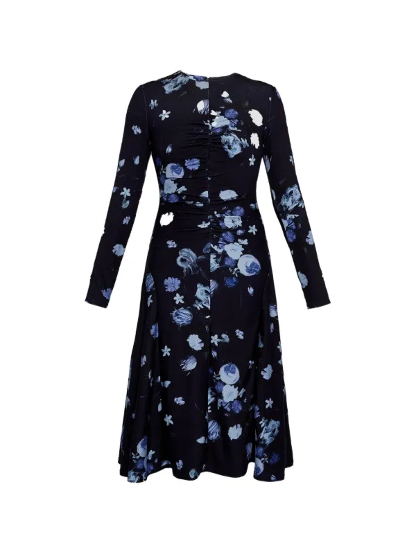 ERDEM | Floral Print Ponte Jersey Long Sleeve Midi Dress