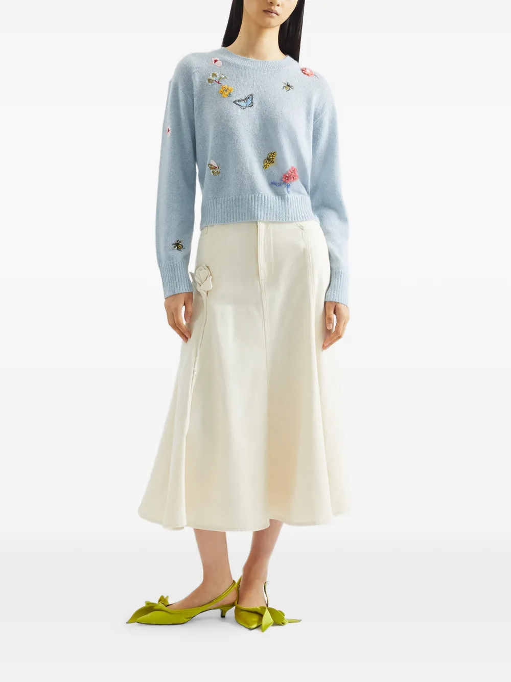  Erdem Embellished Crew-neck Sweater - Blue 