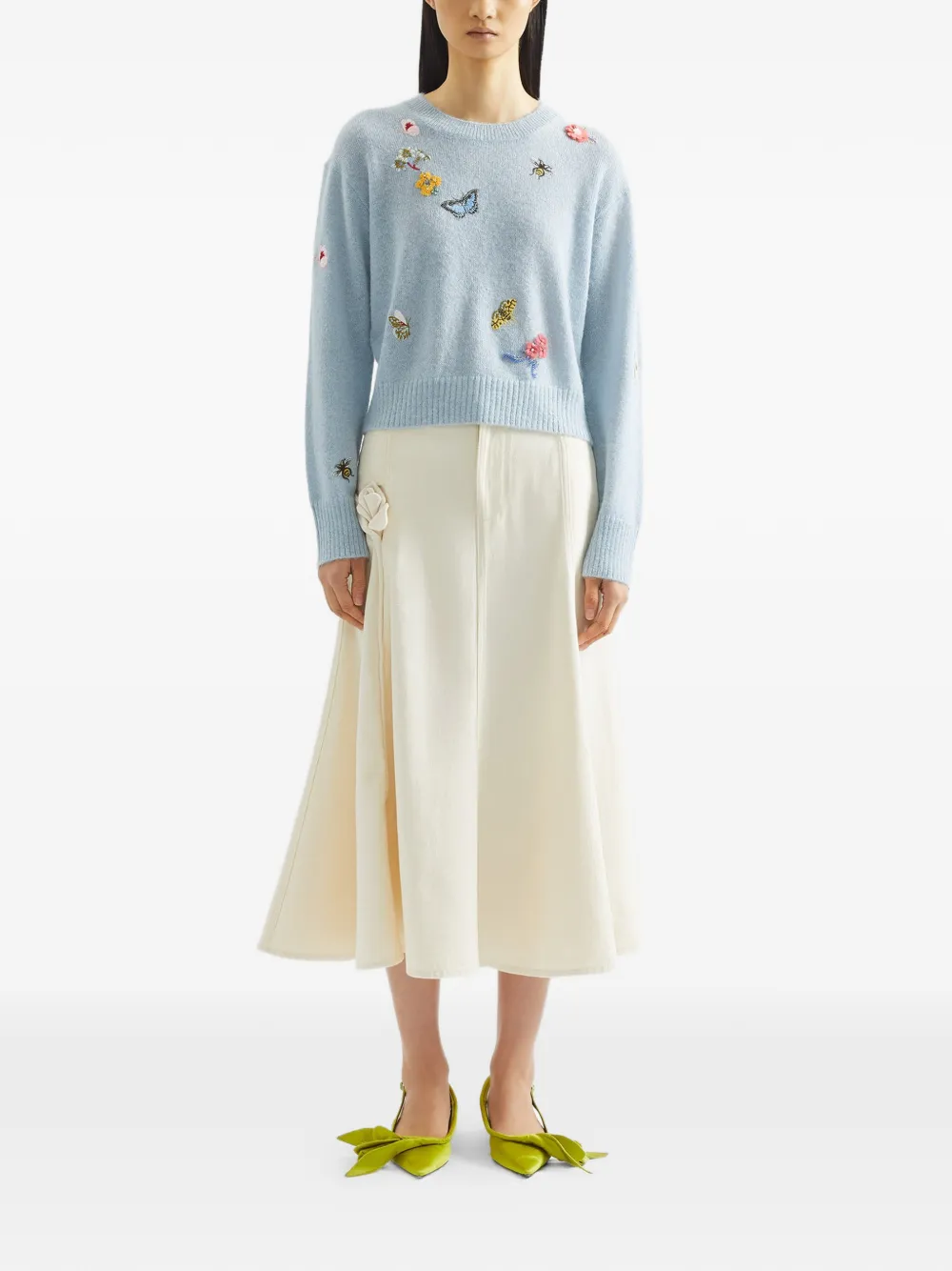  Erdem Embellished Crew-neck Sweater - Blue 