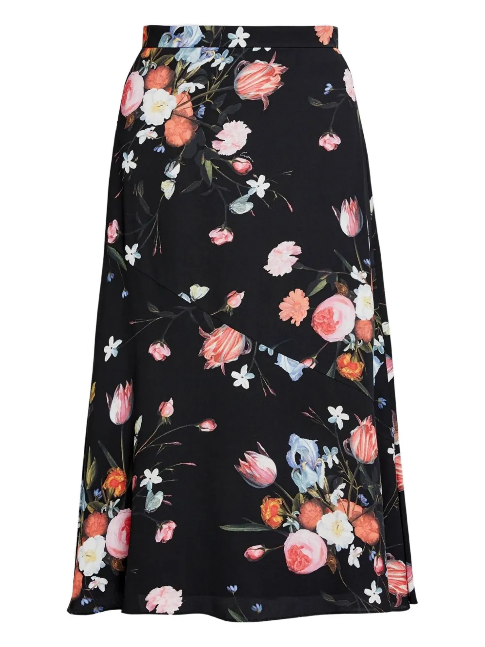 ERDEM floral-print midi skirt - Schwarz