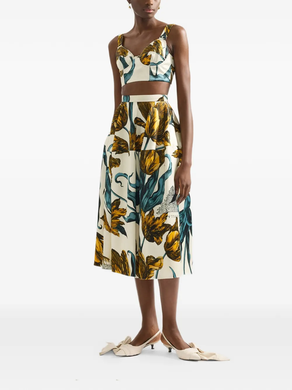  Erdem Floral-print Midi Skirt - Neutrals 