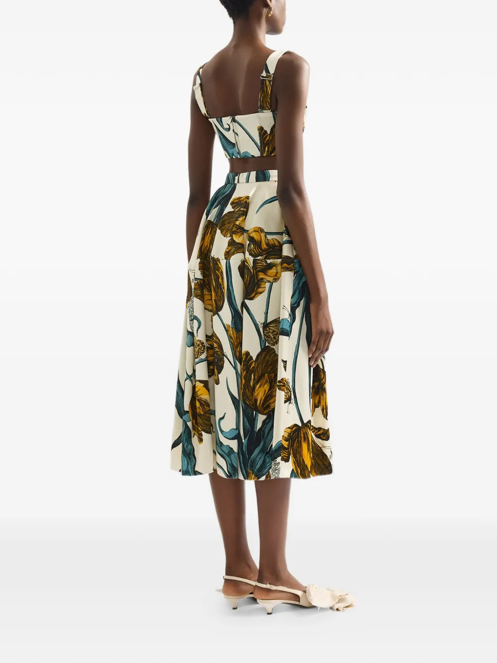  Erdem Floral-print Midi Skirt - Neutrals 
