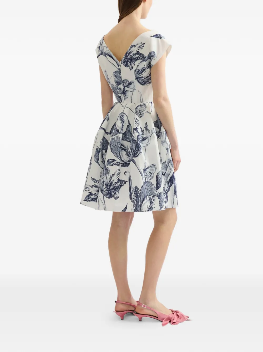 Short-Sleeve Floral-Print Mini Dress