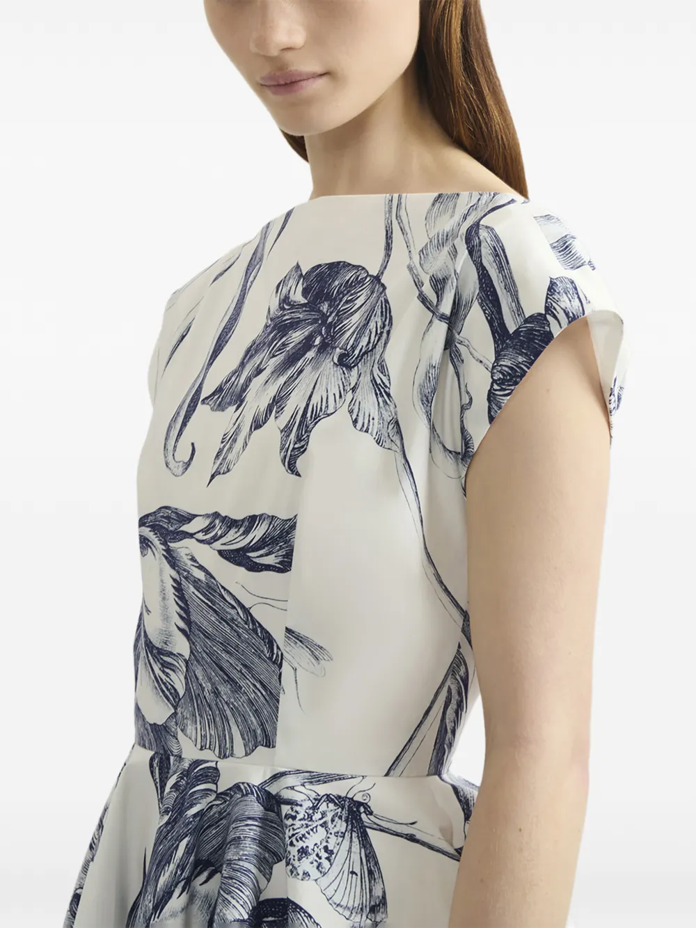 Short-Sleeve Floral-Print Mini Dress