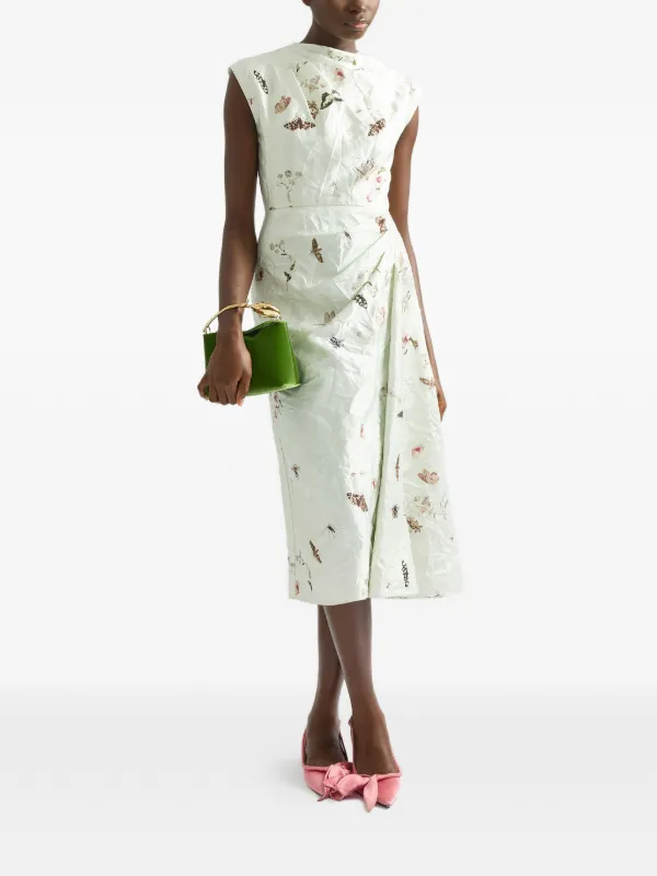 draped printed midi dress ERDEM