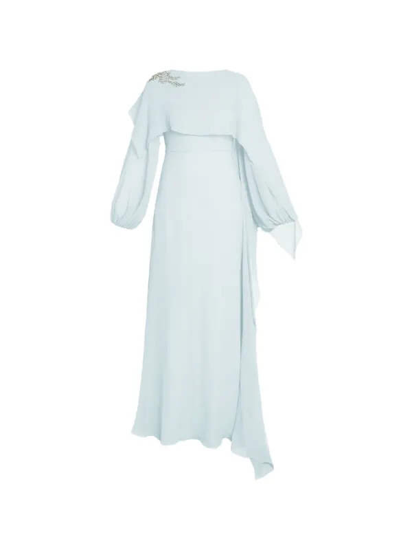 ERDEM long-sleeve Embellished Maxi Dress | Blue | FARFETCH