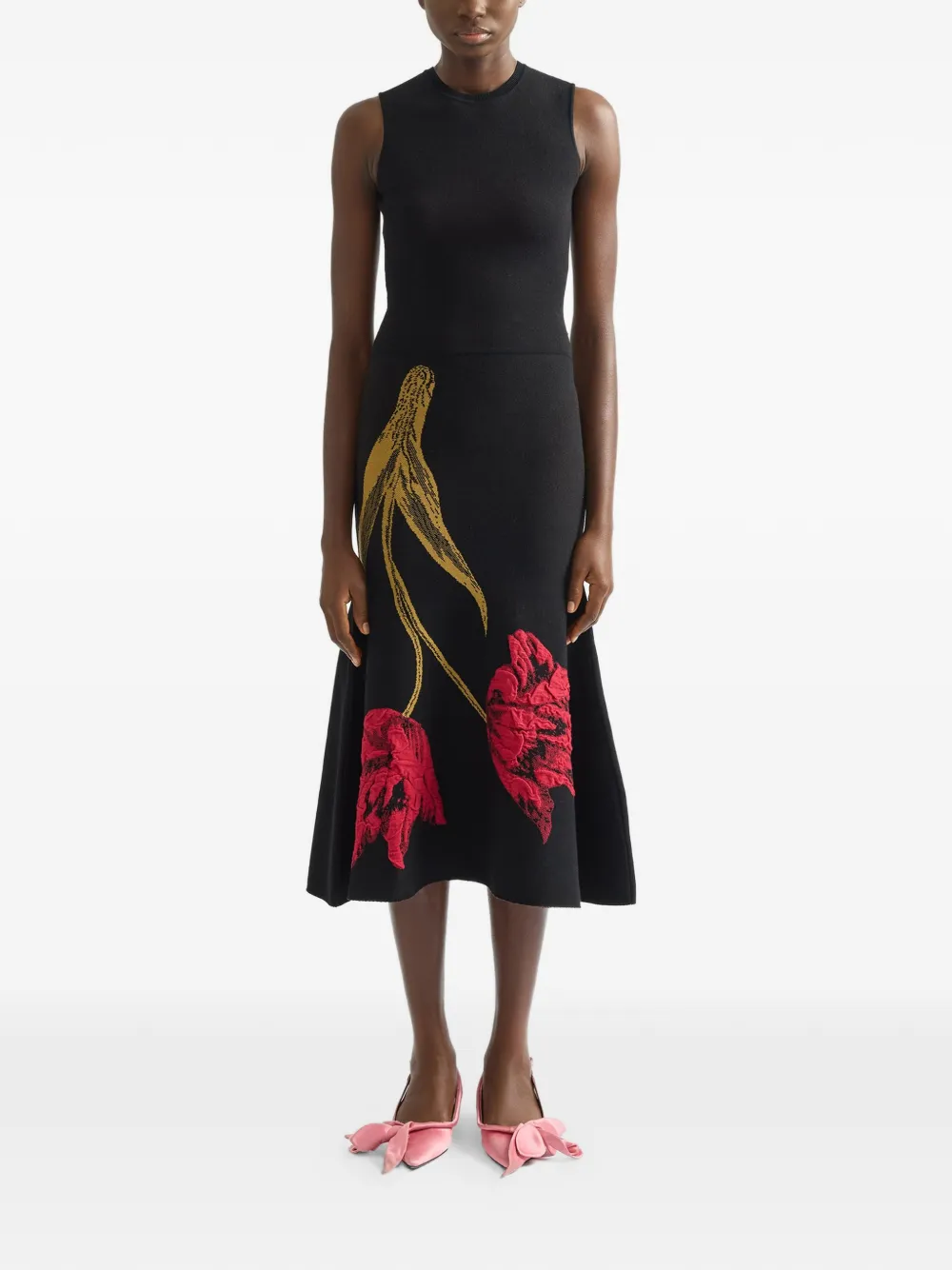 ERDEM Mouwloze midi-jurk Zwart