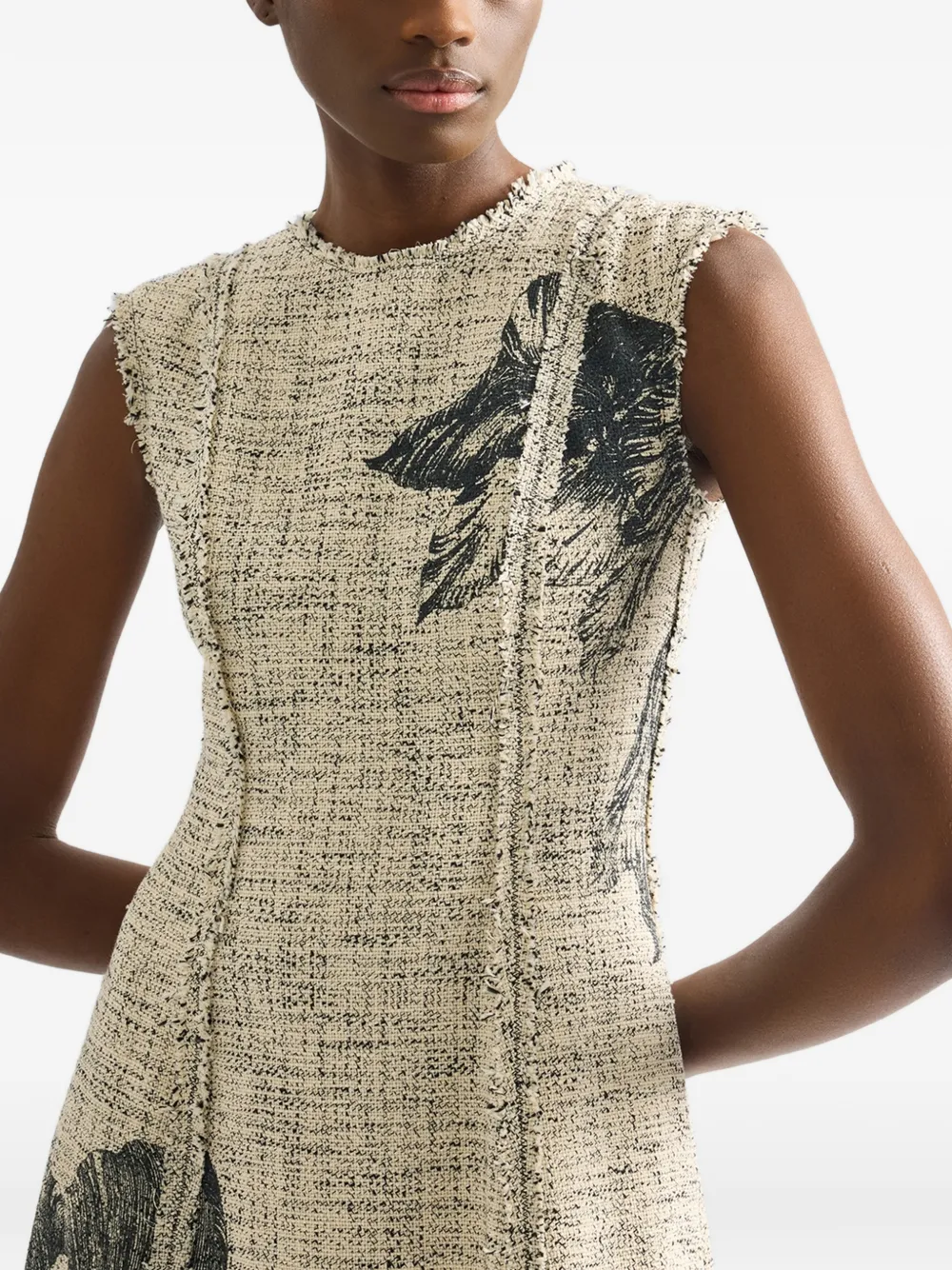 Floral-Print Sleeveless Midi Dress