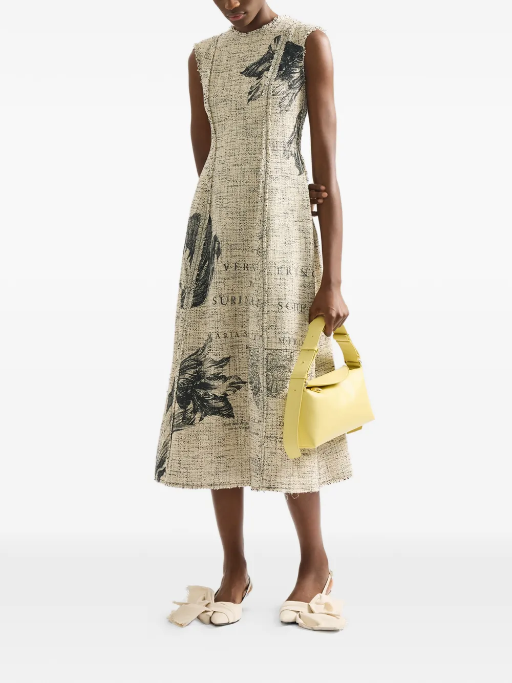 Floral-Print Sleeveless Midi Dress