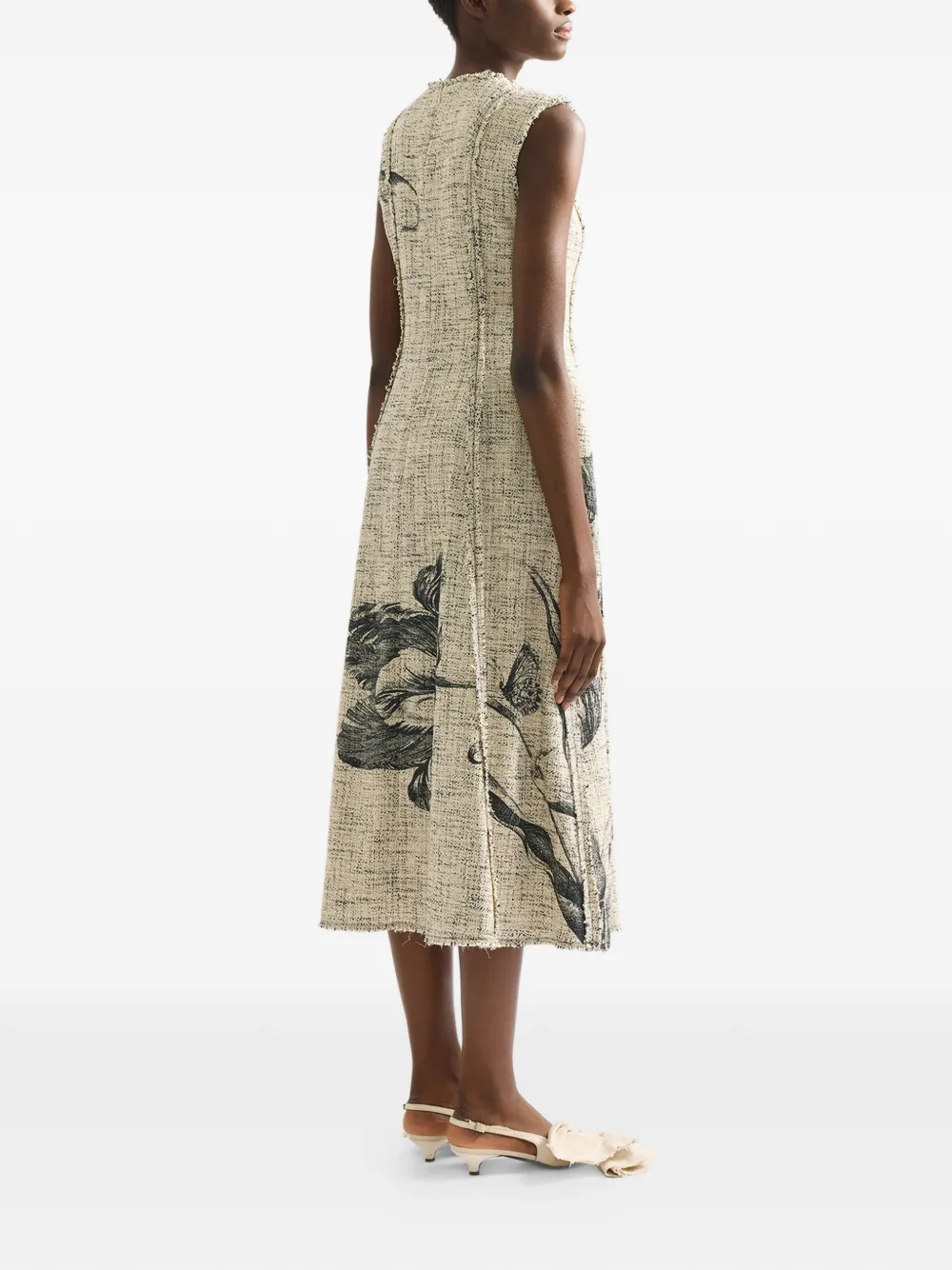 Floral-Print Sleeveless Midi Dress