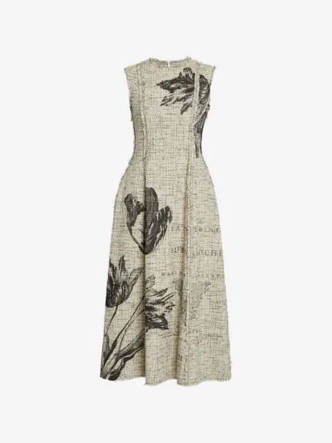 ERDEM Abito midi smanicato a fiori