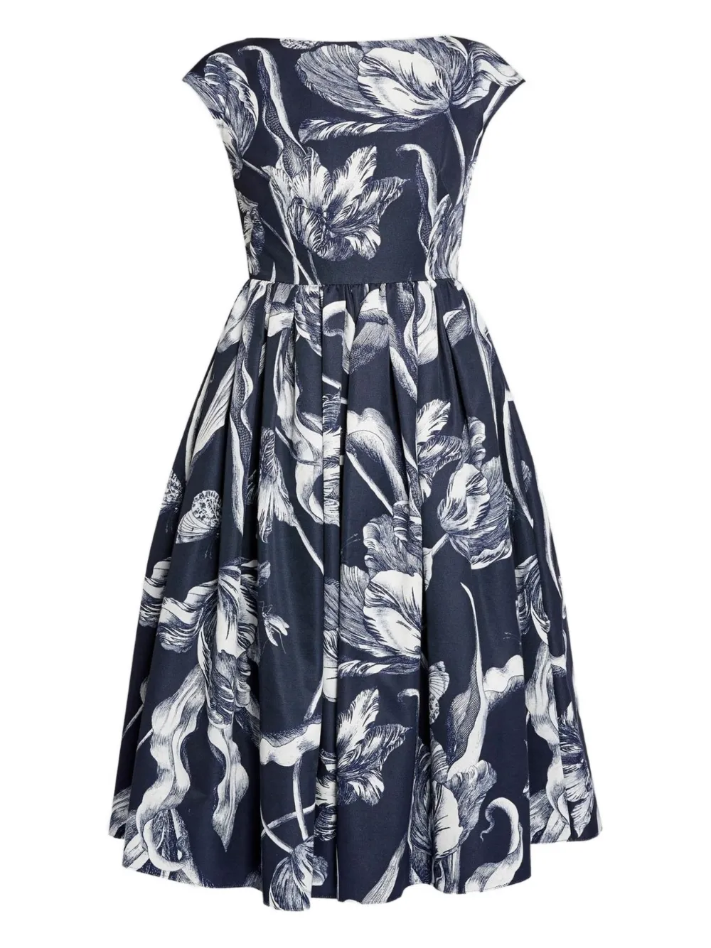 ERDEM floral-print sleeveless midi dress - Blue