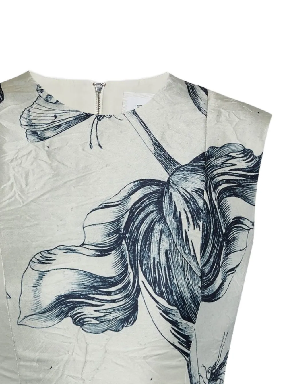 ERDEM Satijnen top met bloemenprint - Grijs