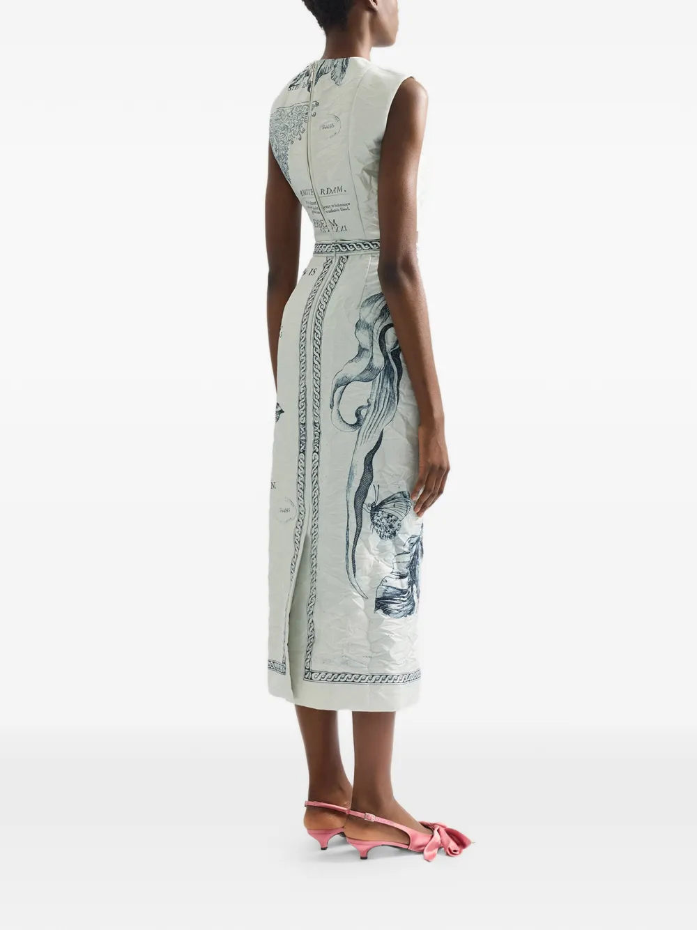 Erdem Floral-print Sleeveless Satin Top - Grey 