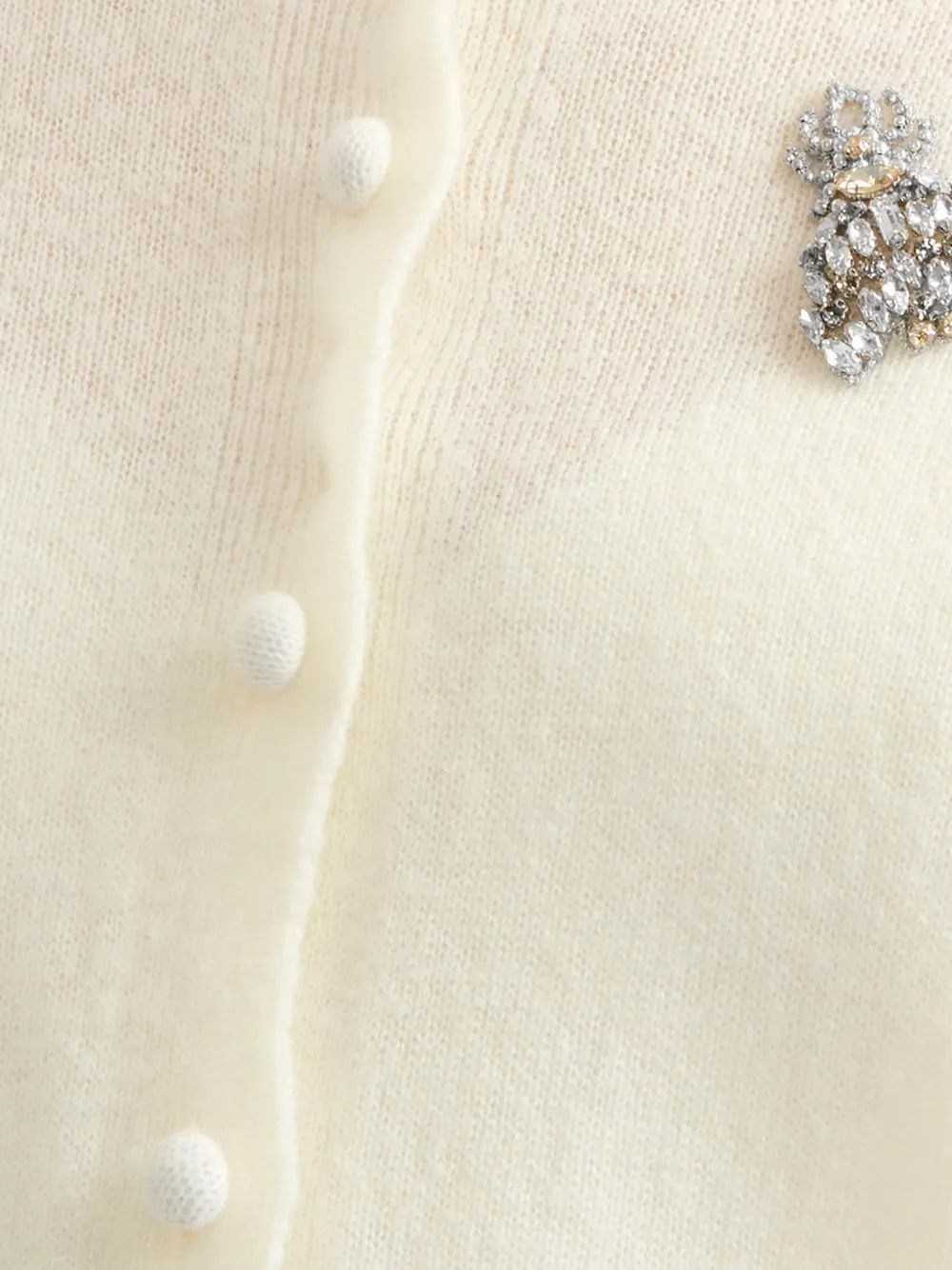 ERDEM Verfraaid vest met ronde hals Beige