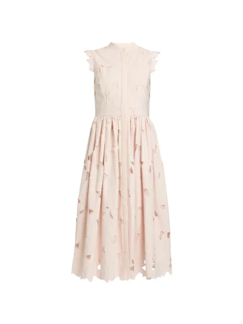 ERDEM floral-cutwork sleeveless midi dress