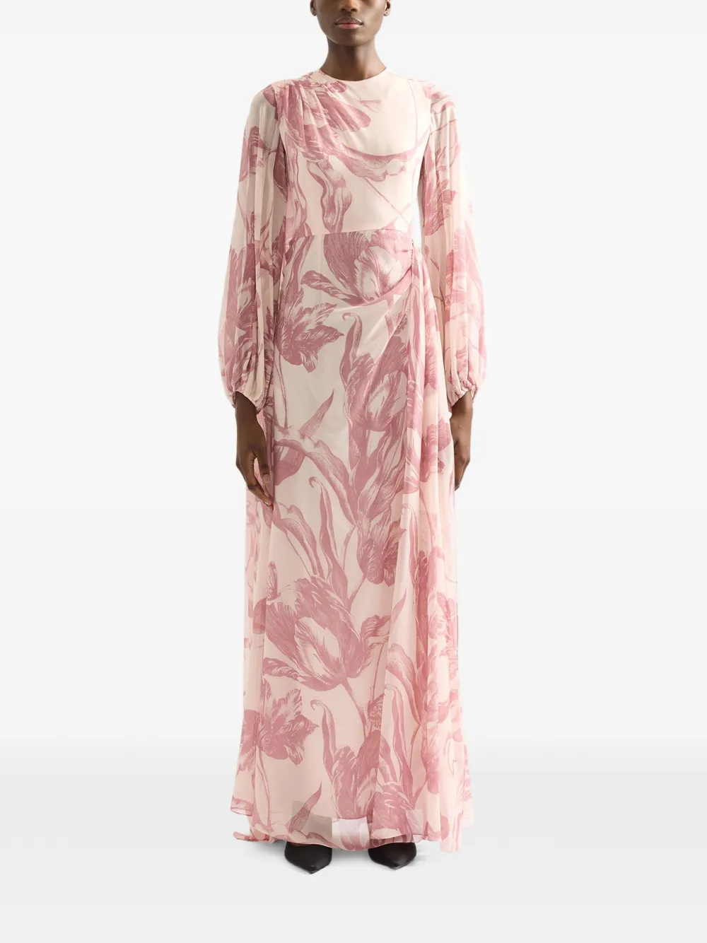  Erdem Floral-print Silk Gown - Neutrals 