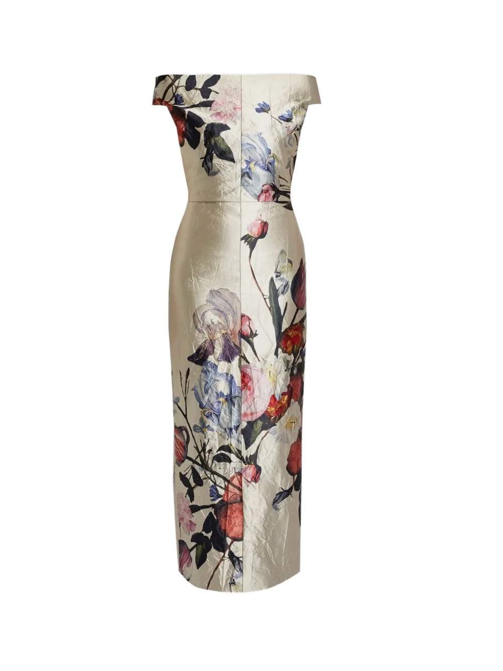 ERDEM floral-print satin maxi dress - Beige