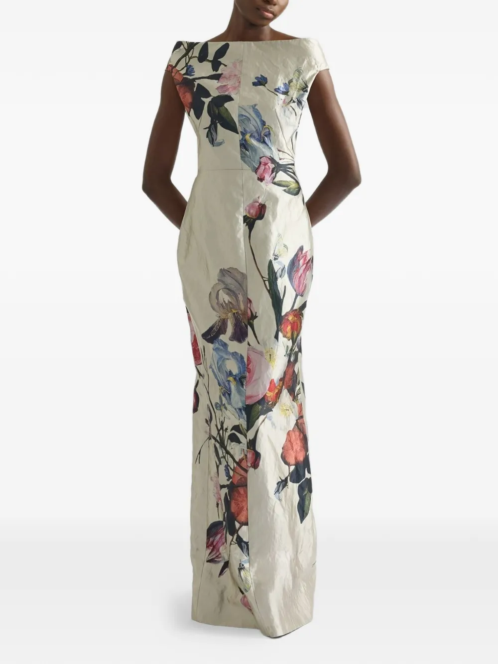 ERDEM Maxi-jurk met bloemenprint Beige