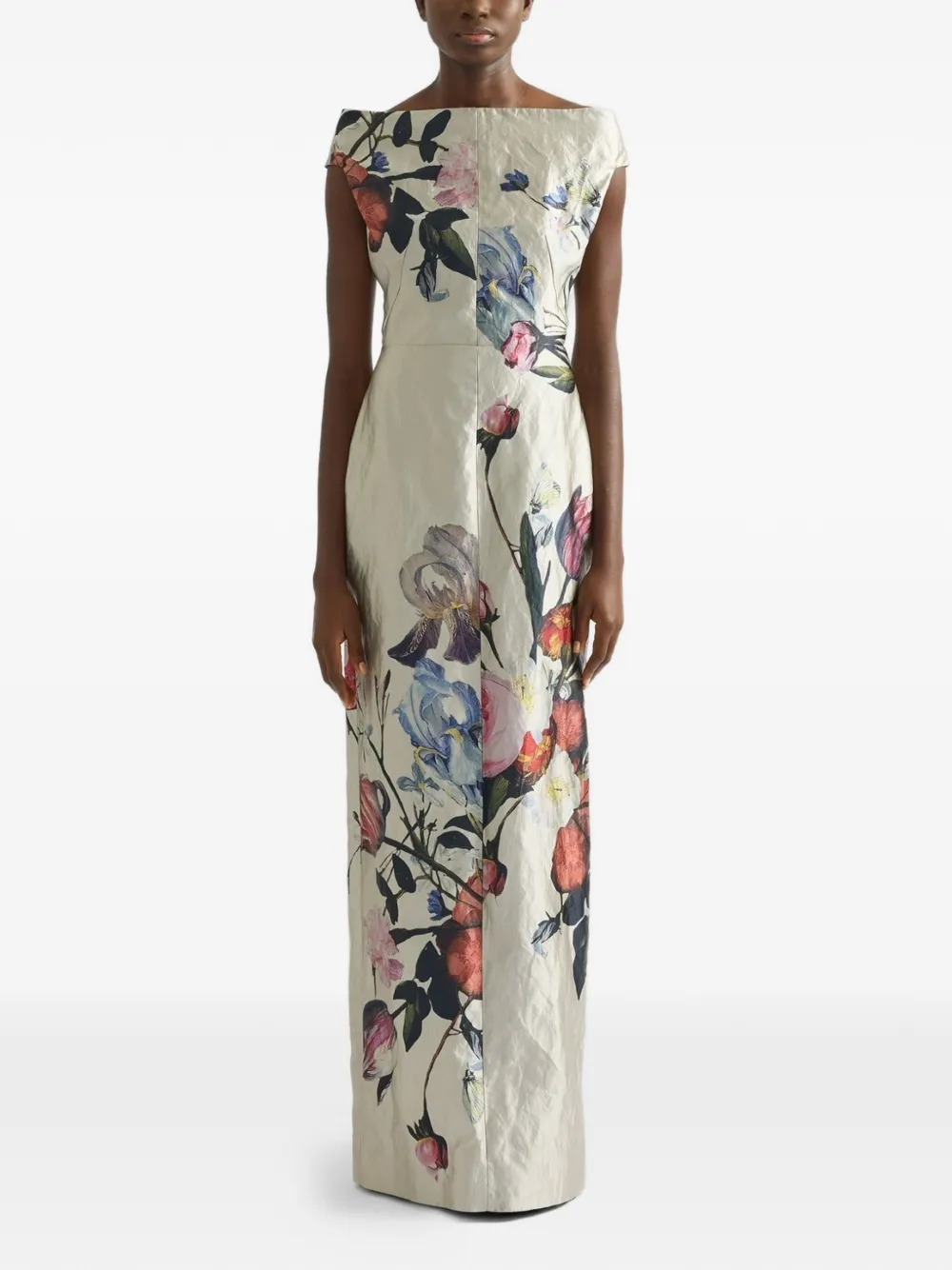 ERDEM Maxi-jurk met bloemenprint Beige
