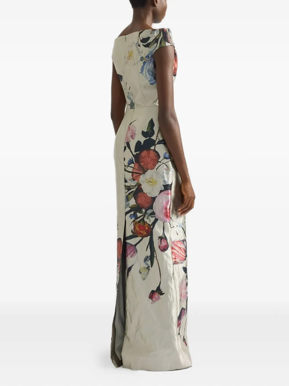 ERDEM Maxi-jurk met bloemenprint Beige