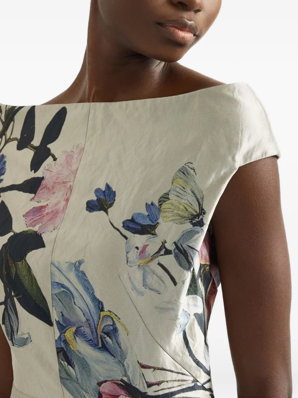 ERDEM Maxi-jurk met bloemenprint Beige