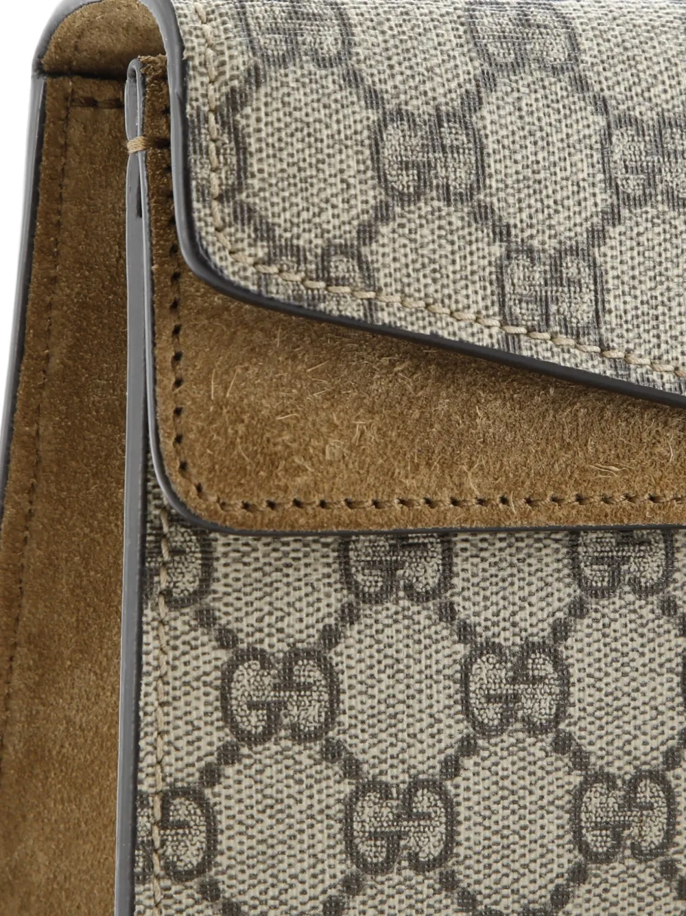 Pre-owned Gucci Dionysus Bag Gg Coated Canvas With Crystal Embellished Metal Small Shoulder Bag In Brown