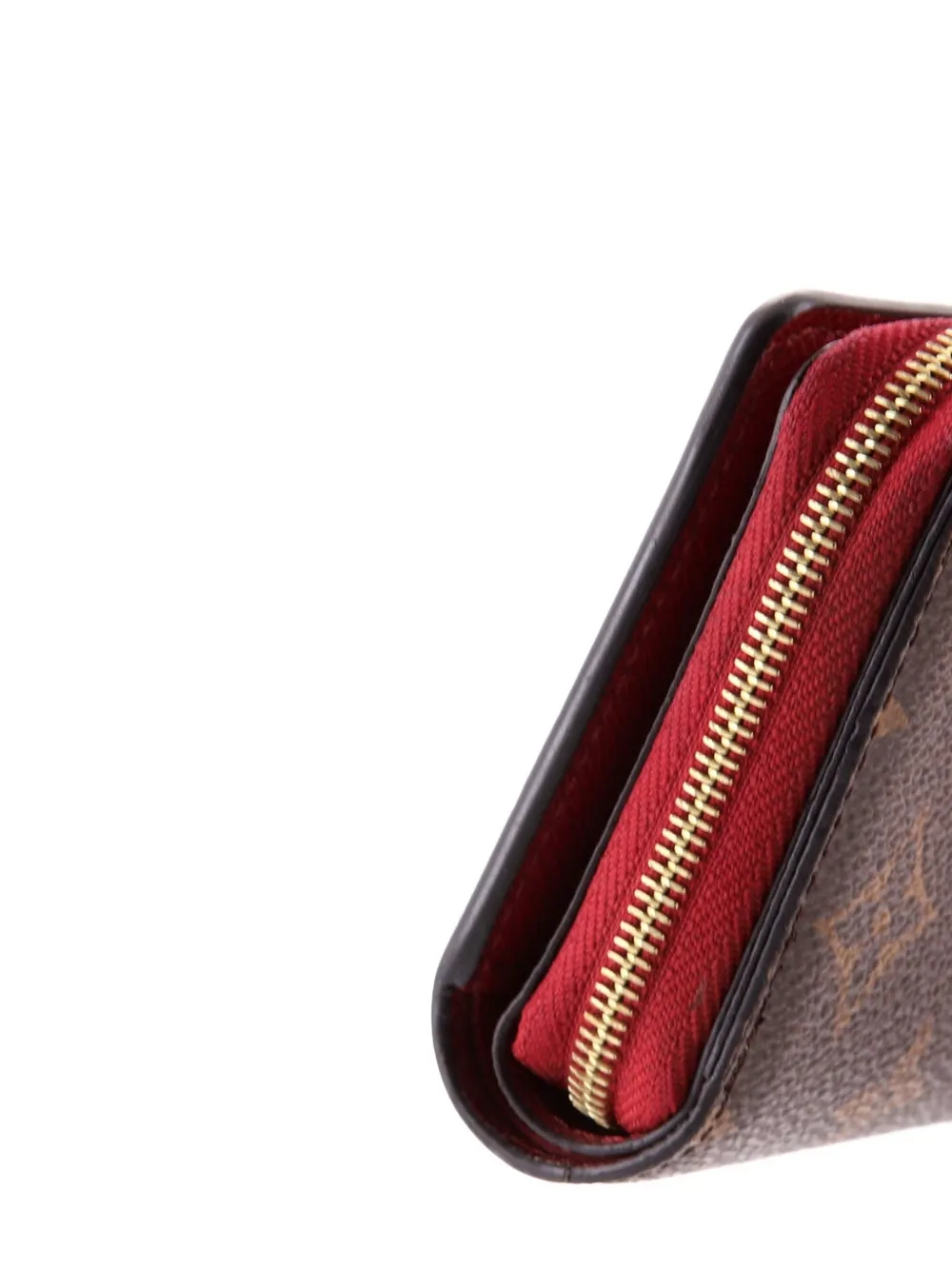 Pre-owned Louis Vuitton Lou Wallet Monogram Canvas With Leather Small Wallets In Red