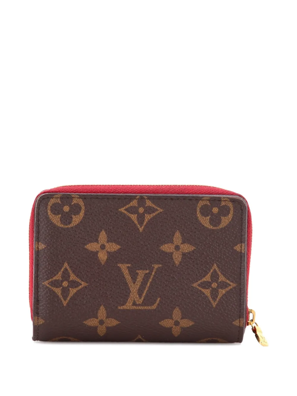 Pre-owned Louis Vuitton Lou Wallet Monogram Canvas With Leather Small Wallets In Red