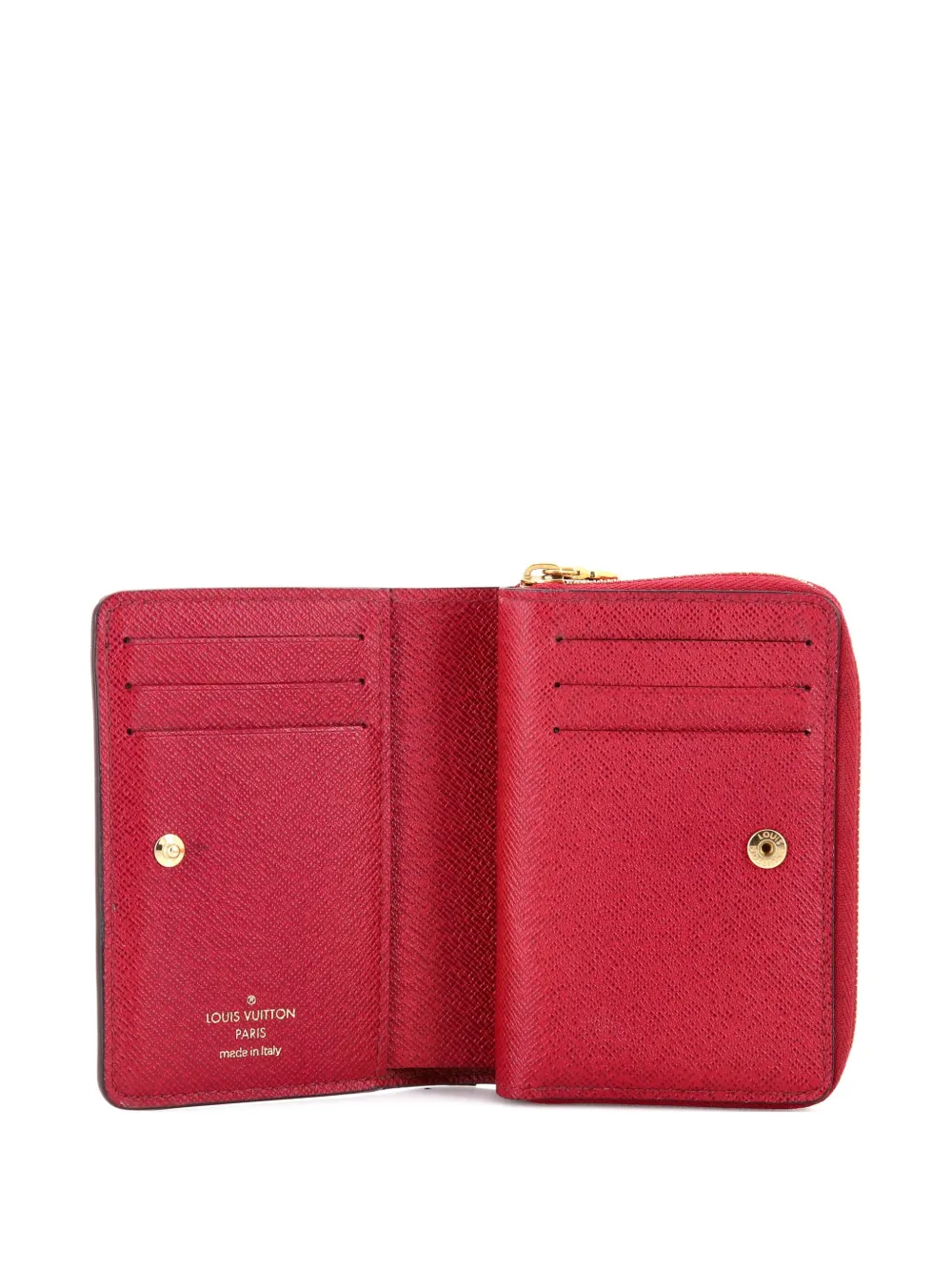 Pre-owned Louis Vuitton Lou Wallet Monogram Canvas With Leather Small Wallets In Red