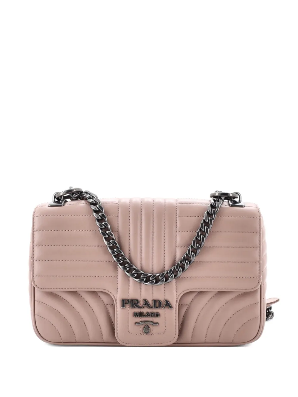 Prada Pre-Owned Chain Flap Shoulder Bag Diagramme Quilted Leather Medium crossbody bag - Toni neutri